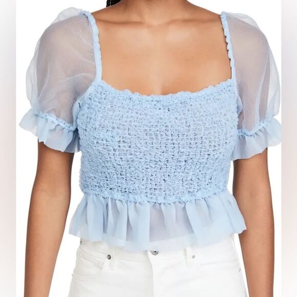 STAUD French Blue Cannon Top NWT - Picture 12 of 13